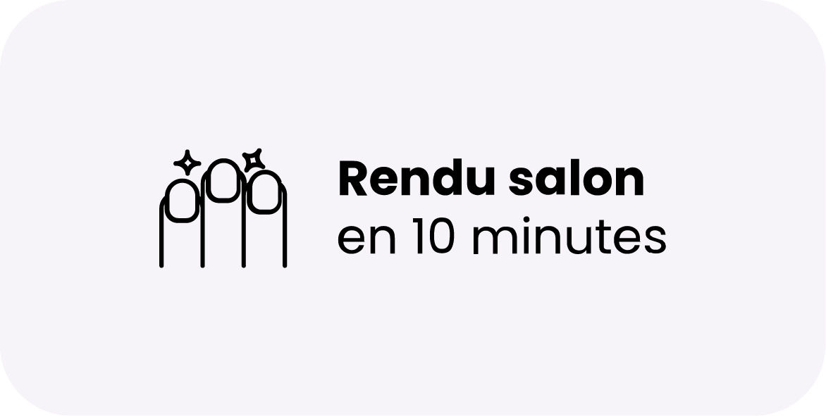 Pictogramme mettant en avant le rendu professionnel des press on nails, comme une manucure en salon. Coline Nails garantit une finition haut de gamme à la maison.